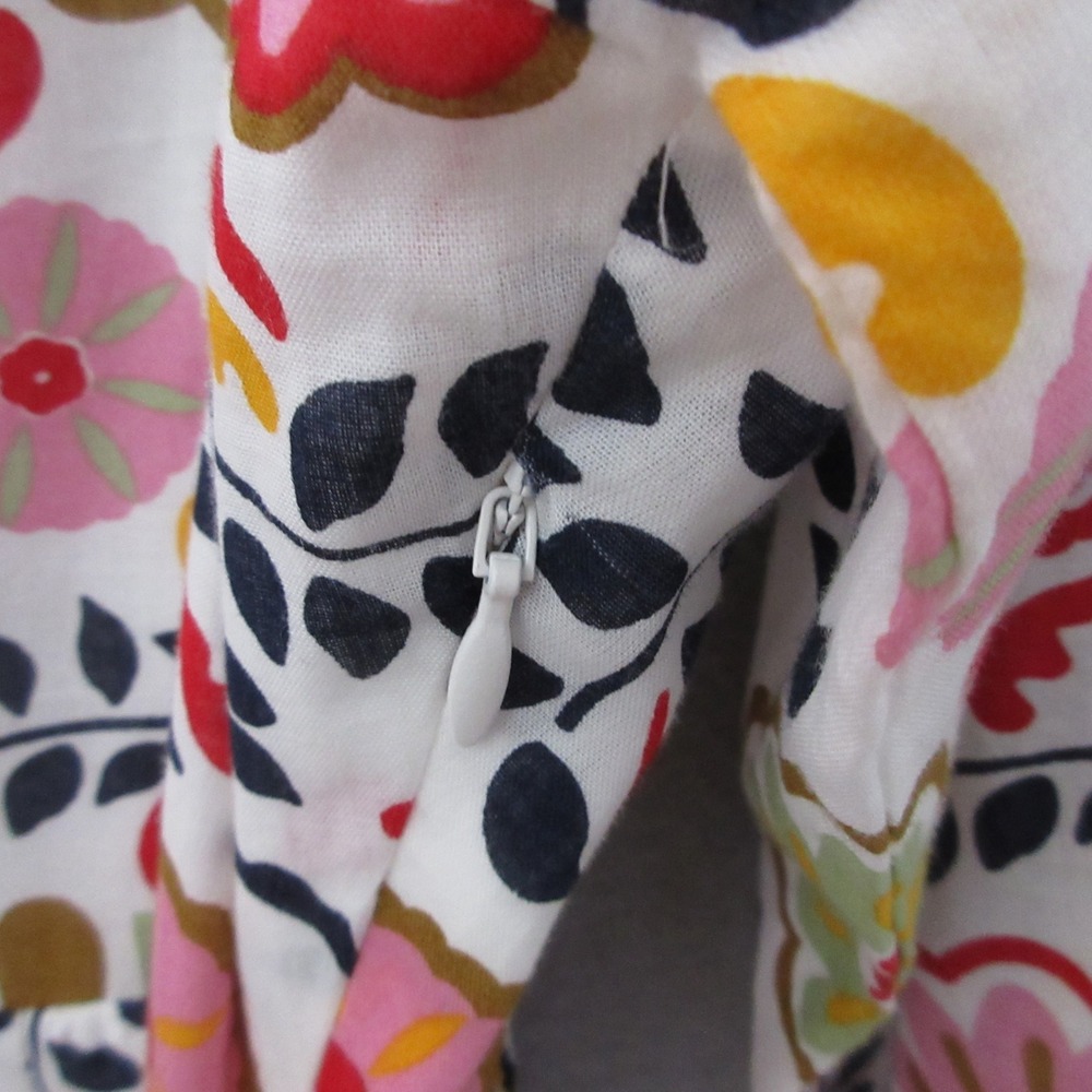 Boden Dress 10R Floral Boho Belted Cotton Colorful Balloon Sleeve Mod Cottage - Picture 10 of 12